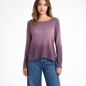 American Eagle Outfitters Ombre Purple Open Knit Cable Sweater Size Small